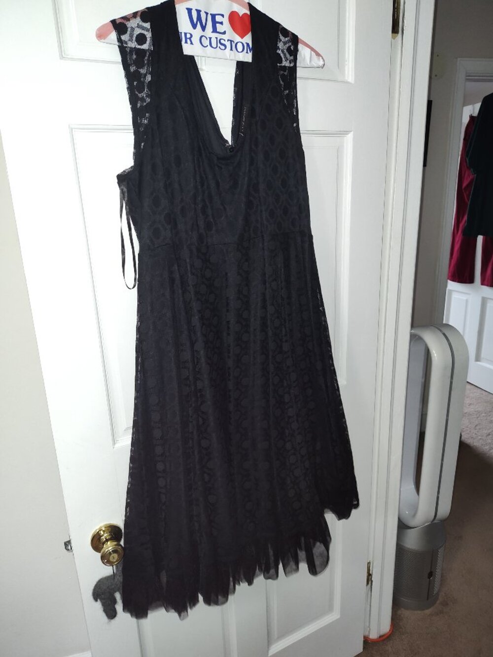 Lane Bryant Size 22 Black Textured Midi Dress Sleeveless Evening Cocktail Party